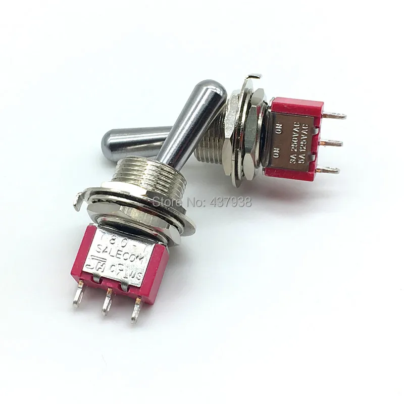 1PC SH T8013-Z1 12mm ON-ON SPDT 3Pin 2Position Maintained Mini Toggle Switch Large Long Handle 3A 250VAC/5A 125VAC