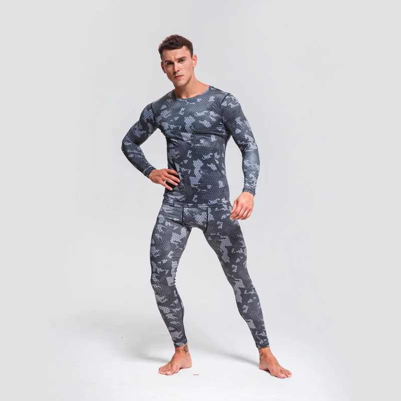 Ski Underwear Set Winter Thermal Underwear Compression Clothing Running Suit Men Thermal Underwear Fitness Training Suit