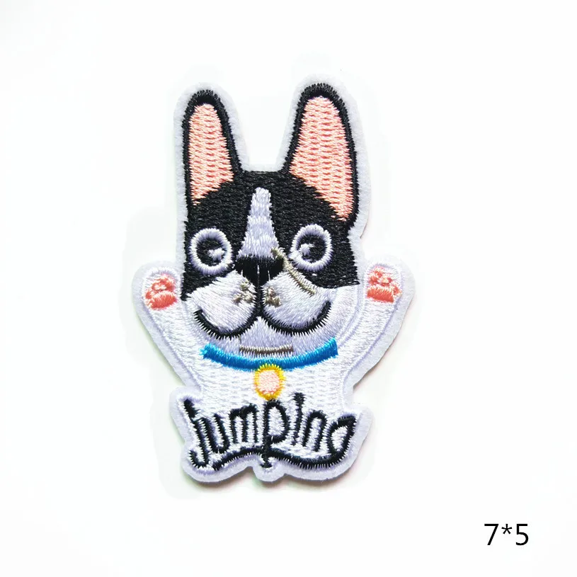 PGY Cartoon Wolf Dog Iron On Embroidered Clothes Cute Pet Deadpool Patches For Clothing Stickers Garment Apparel Accessories