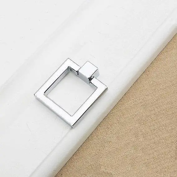 Square Drop Rings Pulls Knobs Cabinet Door Knobs Handles Dresser Knob Pulls Drawer Handles Knob Silver Gold Black Furniture