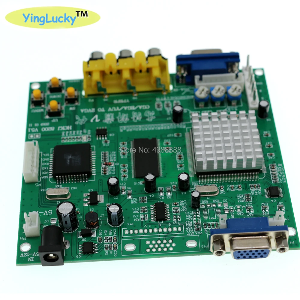 YingLucky Arcade Peças Arcade Jogo RGB/CGA/EGA/YUV Para Dupla VGA HD Conversor De Vídeo Adaptador De Placa De Jogo De Placa De Computador Placa De Vídeo