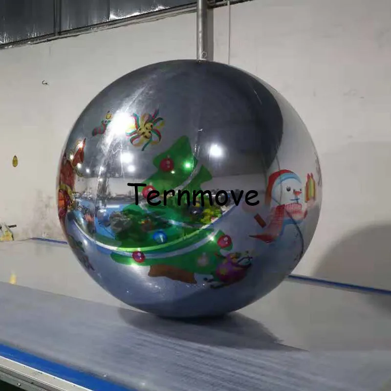 

giant inflatable disco mirror ball with printing christmas tree santa Claus festival event fashion show indoor decoration