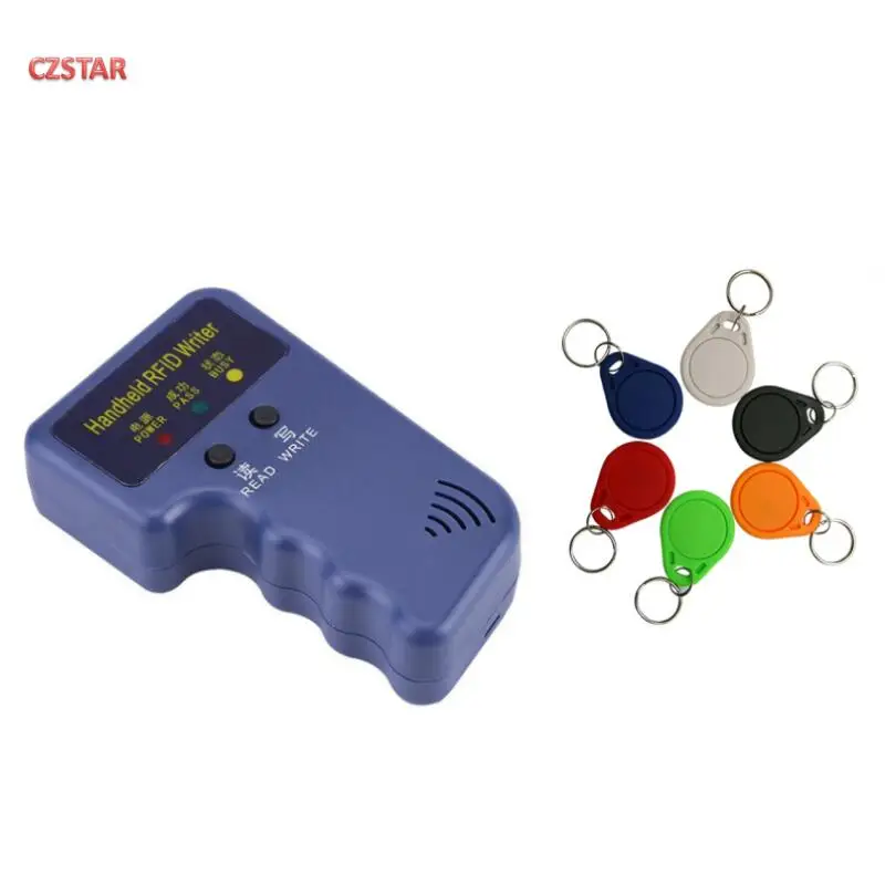 التحكم في الباب إلى الوصول إلى بطاقة الهوية الموجودة في قاعدة المفتاح ناسخة مستنسخة قارئ رفيد محمول 125 كيلو هرتز ناسخ الكاتب مع علامات الهوية المجانية