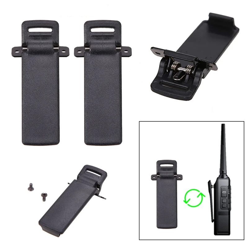 Lot de 2 pièces de rechange pour talkie-walkie Baofeng, Clip de ceinture arrière pour Radio bidirectionnelle UV5R pour intercom Baofeng UV5R / 5RA / 5R + / 5RB / 5RC