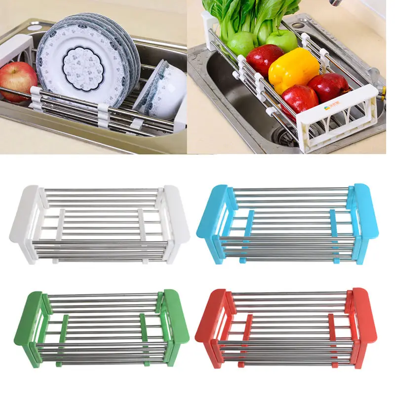 

1X Stainless Steel Dish Drying Rack Drainer Kitchen Holder Tray Organizer Storage