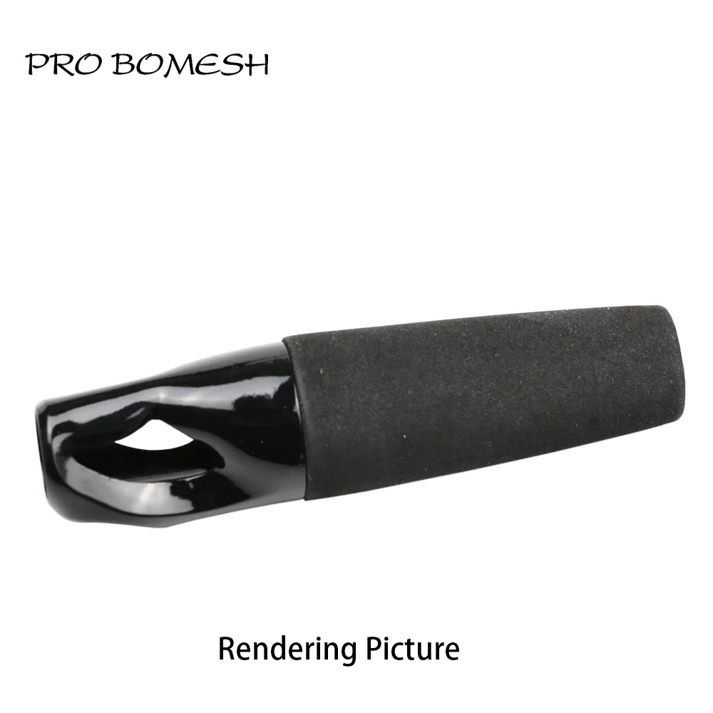 Pro Bomesh 4Pcs/Pack 6.65cm 5.6g Inner Diam 12mm EVA Rear Grip Split Grip Black Color DIY Fishing Rod Building Component Repair