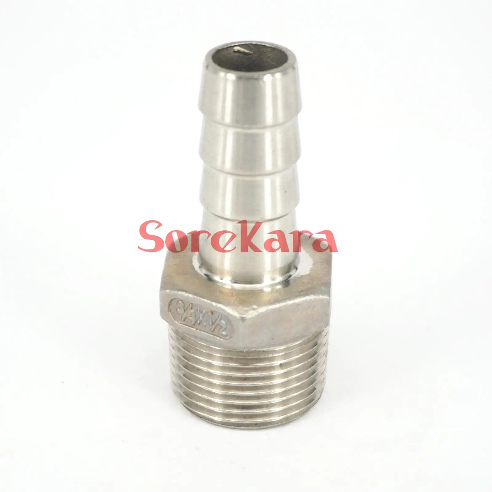 

3/8" BSPT Male x 8mm Hose Barbed 304 Stainless Steel Pipe Fitting Hose tail Connector 230 PSI