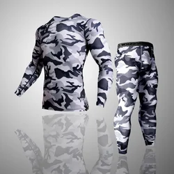 Männer Junge Kompression Basis Schicht Engen Top set Unter Haut Langarm Camouflage sets Männer Quick Dry Camo Langarm set S-4XL