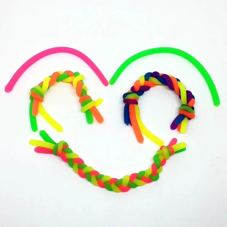 10 pcs/set 17cm Anti Stress Noodle rope Squeeze Toy Kids Adult Party Favor Birthday Gift anti-stress Colorful slings