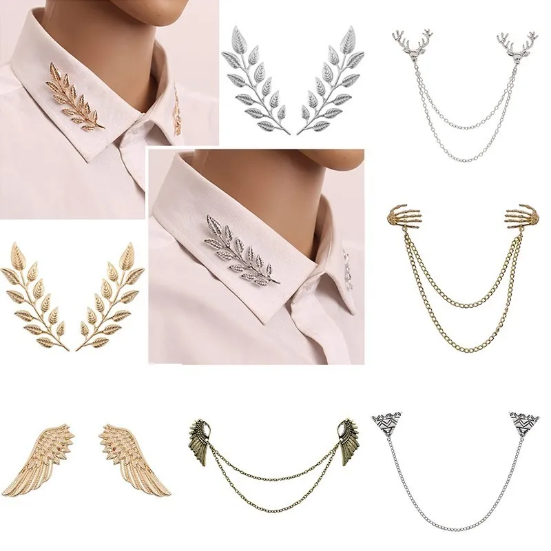 Fashion Leaf Brooch 2pcs Zinc Alloy Men's And Women's Jewelry Design Fashion Holiday Gift Decoration Sweater Clothing Accessorie