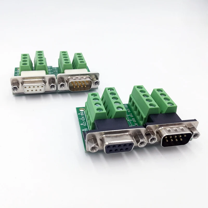 Złącze DB9 Moduł terminala RS232 RS485 Adapter Sygnały Konwerter interfejsu Męski żeński COM D sub 9Pin