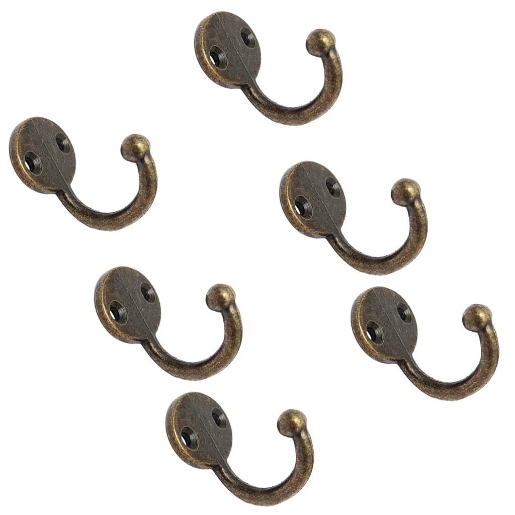 MagiDeal 6Pcs Cloth Coat Towel Hangers Door Wall Kitchen Bedroom Bathroom Hooks Zinc Alloy Rails for using in bathrooms bedrooms