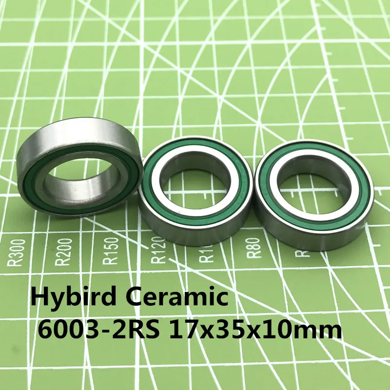 2019 New Hot Free Shipping 2pcs 6003-2rs 17x35x10mm 6003 Hybrid Ceramic Si3n4 Ball Deep Groove Bearing For Bike Rodamientos