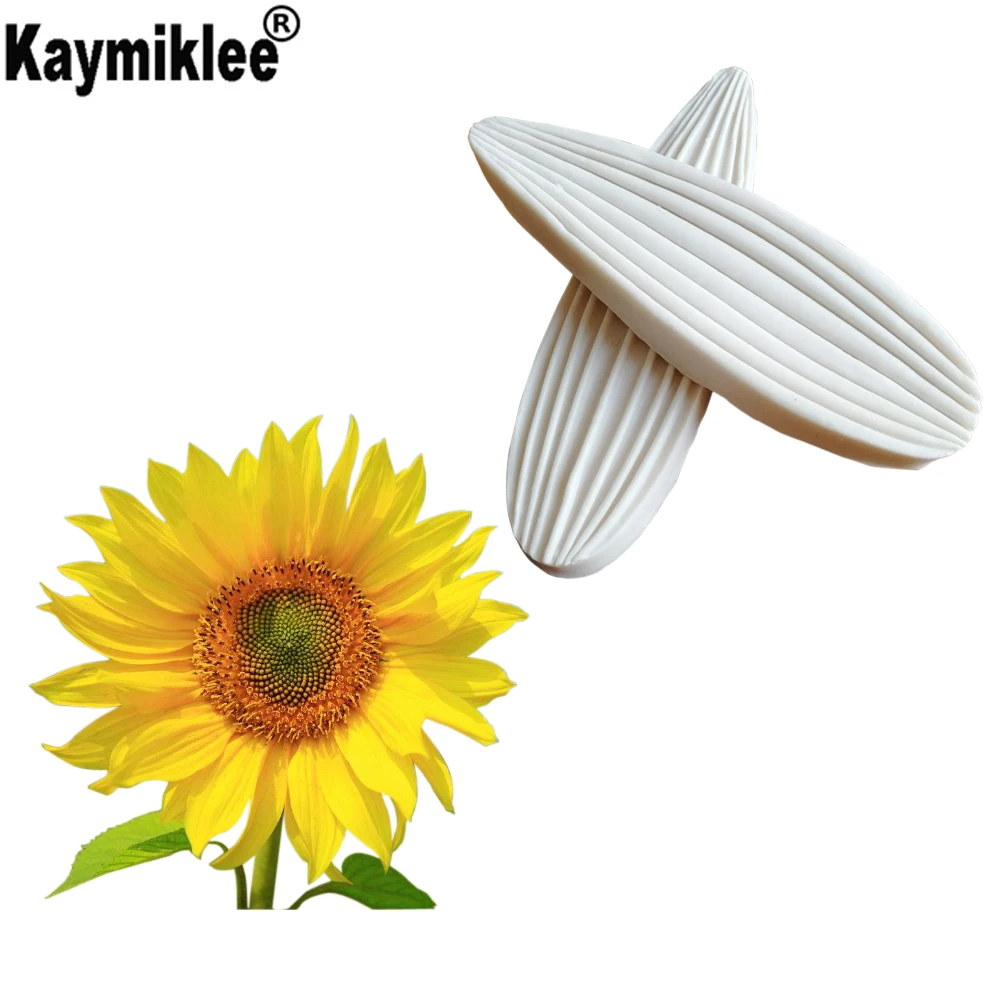 SunFlower Daisy Petal Veiners Silicone Molds Fondant Sugarcraft Gumpaste Clay Water Paper Cake Decorating Tools M2119