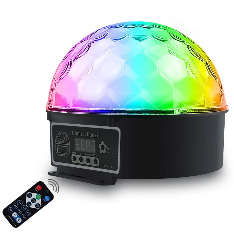 LED Crystal Magic Ball 9 Color Party DMX512 Magic Ball Light With Remote Control DJ LED Stage Light Ball Sound Control