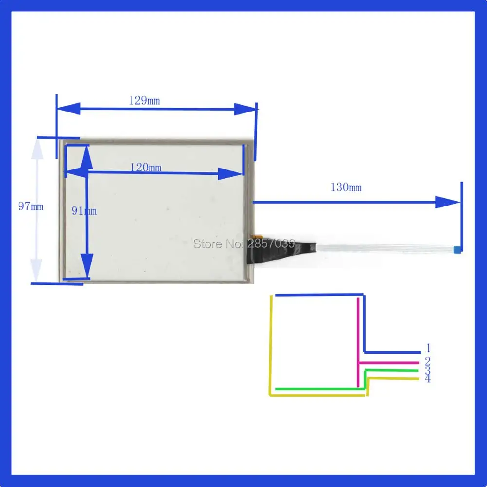 ZhiYuSun  5.7inch 4 line 129*97mm For Car DVD touchscreen panel  Sensor glass this is compatible TR4-057F