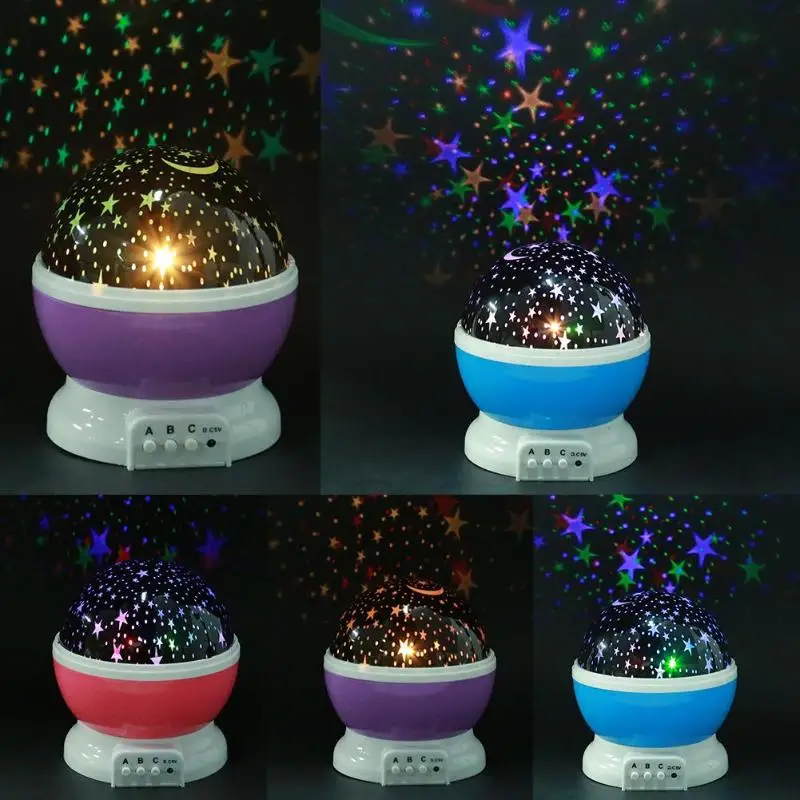 Stars Starry Sky LED Night Galaxy  Projector Moon Lamp Battery USB Bedroom Party Projection Lamp for Children\'s Night Light Gift