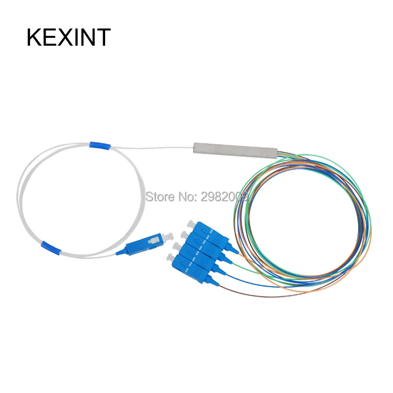 High Quality Fiber Optic PLC Splitter 1x4 Mini Module  0.9 1m with Connector SC UPC / 10pieces