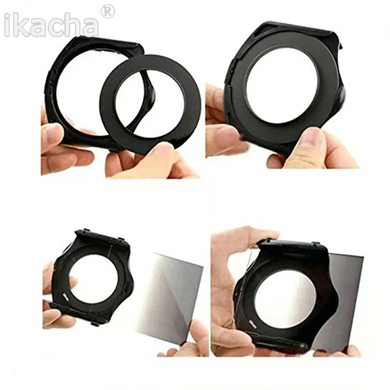 Anillo adaptador de Metal + juego de filtros para Cokin Serie P, 49, 52, 55, 58, 62, 67, 72, 77, 82mm, ND2, ND4, ND8, 16, Azul, Naranja, verde, 9 unidades