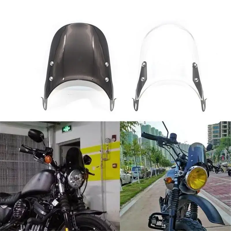Motorcycle Windshield Airflow Adjustable Windscreen Wind Deflector For 5-7 Inch Headlights Universal Moto Accessories