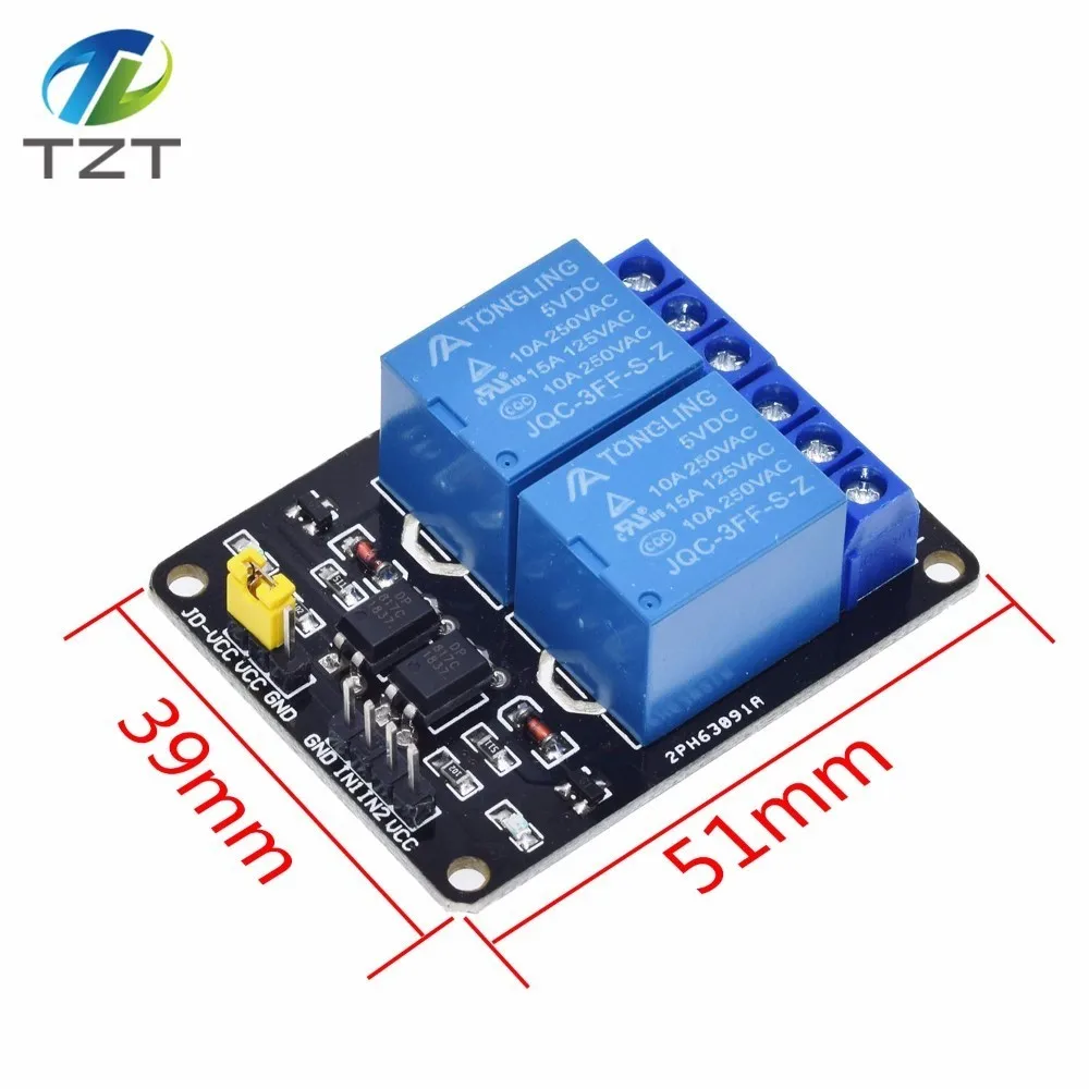 Módulo de relé con optoacoplador TZT 5v 1 2 4 6 8 canales Salida de relé de 1 /2 /4/6/8 vías, módulo de relé de 12V y 24V para arduino azul