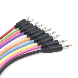 Mono Modular Cables - TS 3.5mm 1/8 inch - Black Jack - Path Synth Synthesizer Eurorack - 5 pcs 1 color - Orange Pink ...