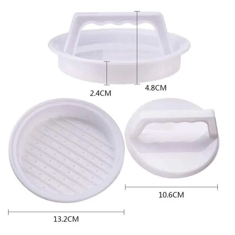 Round Shape Hamburger Press Food-Grade Plastic Hamburger Meat Beef Grill Burger Press Patty Maker Mold Mould Kitchen Tool