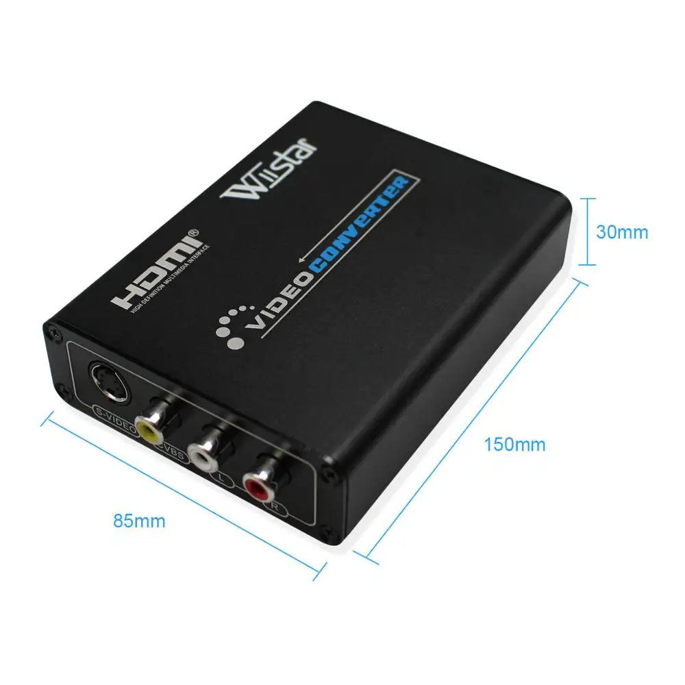 Wiistar HDMI TO AV S-Video CVBS Converter Audio HDMI to S VIDEO+ Composite S VIDEO Switcher Adaptor Upscaler HD 3RCA for TV PC