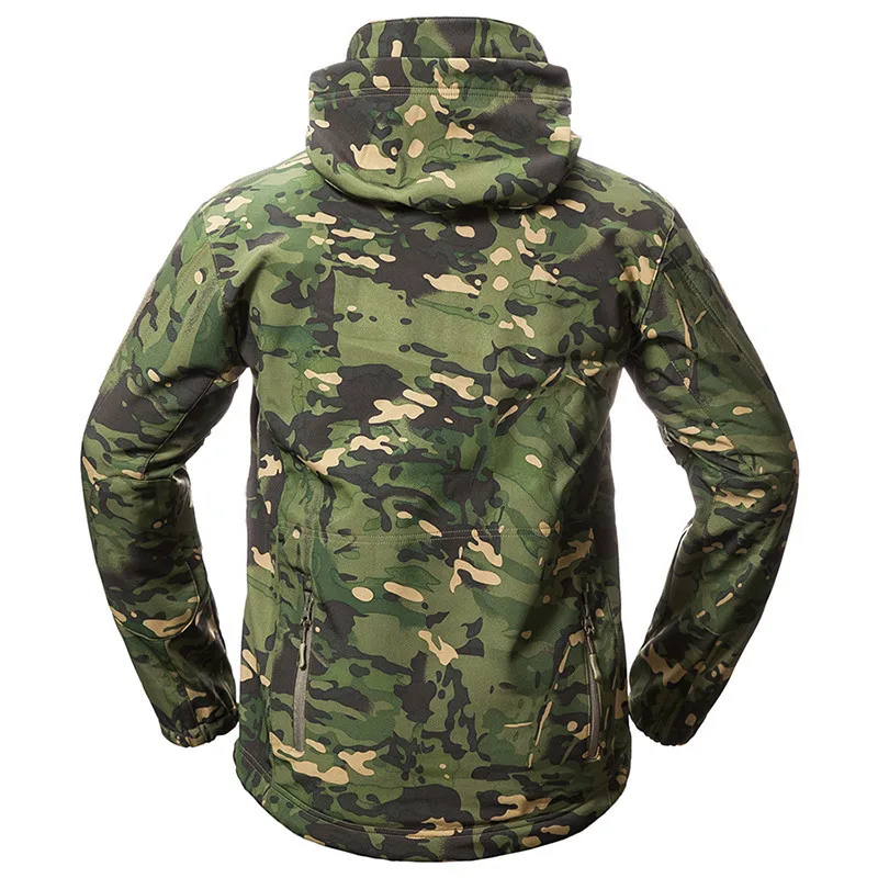 Waterproof Softshell Fleece Jacket Men Women Tactical Military Coat V.5 Camo Sport Camping Skiing Warm Hooded Stormsuit Outdoor