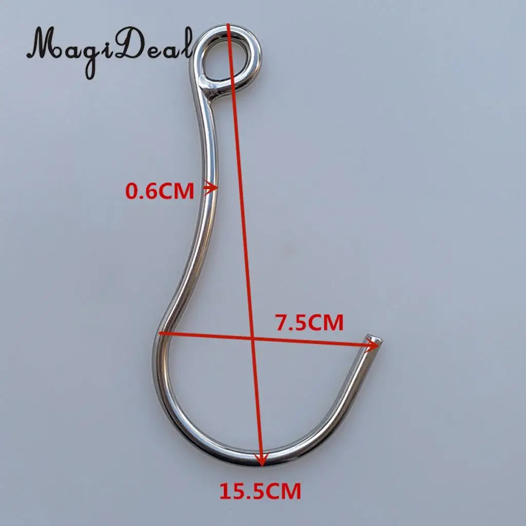 MagiDeal Marine 316 Stainless Steel Single Reef Hook for Underwater Drift Cave Dive