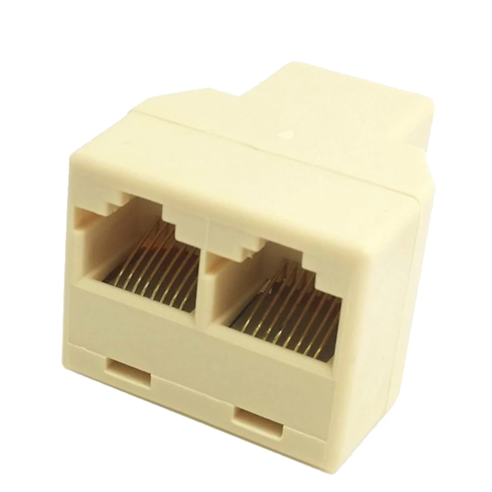 Elisona-Adaptador de Ethernet RJ45 RJ-45 hembra a 2 RJ45, conector hembra de red CAT5 CATE6 LAN, 5 unidades