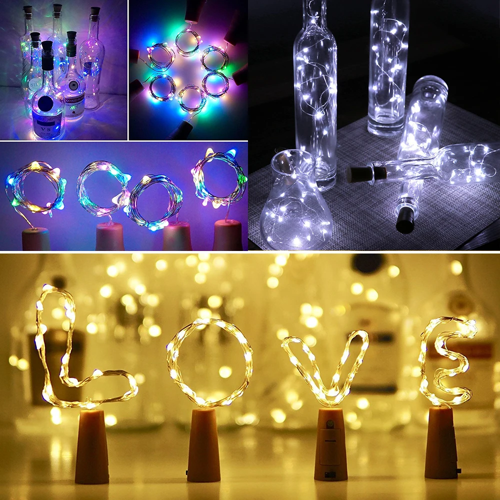 Christmas LED string light LED cork copper wire string lights LED Wine Bottle Cork Light Copper Wire LED Starry Fairy Lights D25