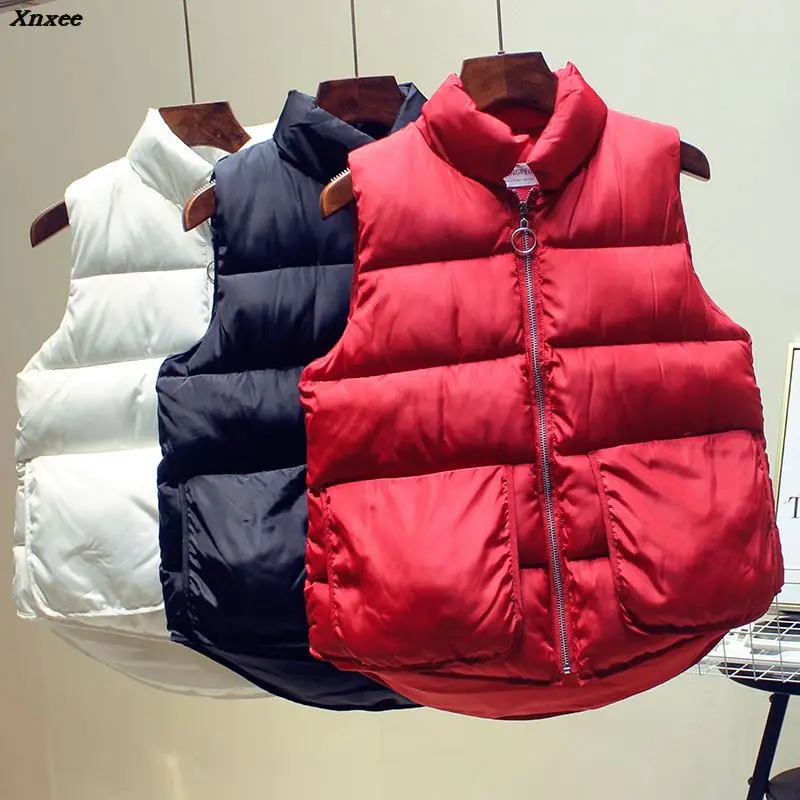 

New 2018 Autumn And Winter Women Down Soft Warm Waistcoat Female Outwear Vest Coat Fashion Cotton Padded Waistcoat Xnxee