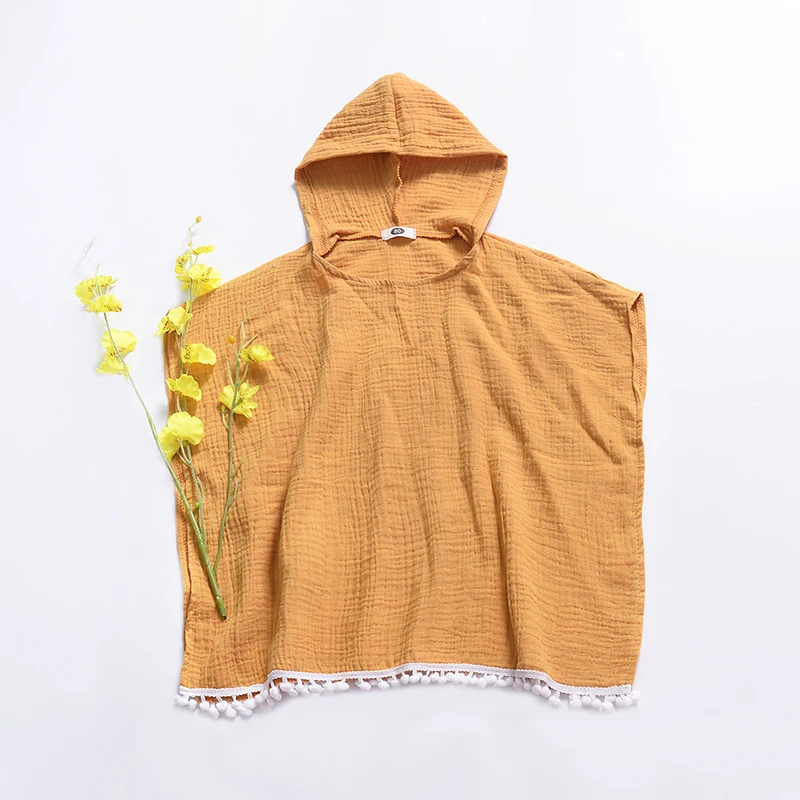 0-4T Kids Baby Girl Clothing Boho Beach Summer tassels Dress Elegant hooded loose Cape Dress Hooded Cloak Poncho Cute Clothes