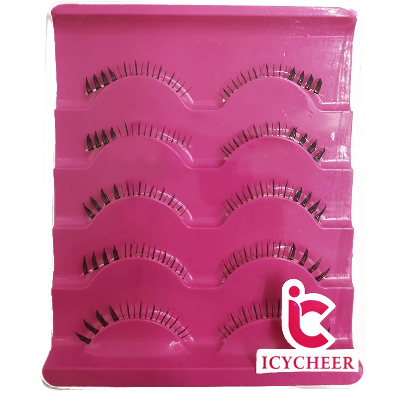 ICYCHEER 5 Pairs Handmade Natural Lower Under Bottom False Eyelashes Fake Eye Lashes Makeup Eyelash Extension
