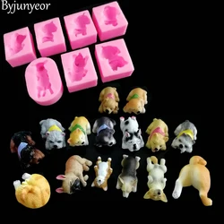 1pcs Cute Puppy Silicone Mold DIY Dog Shape Chocolate Baking Tools Cake Decoration Handmade Candle Making Fondant Soap Mold C339