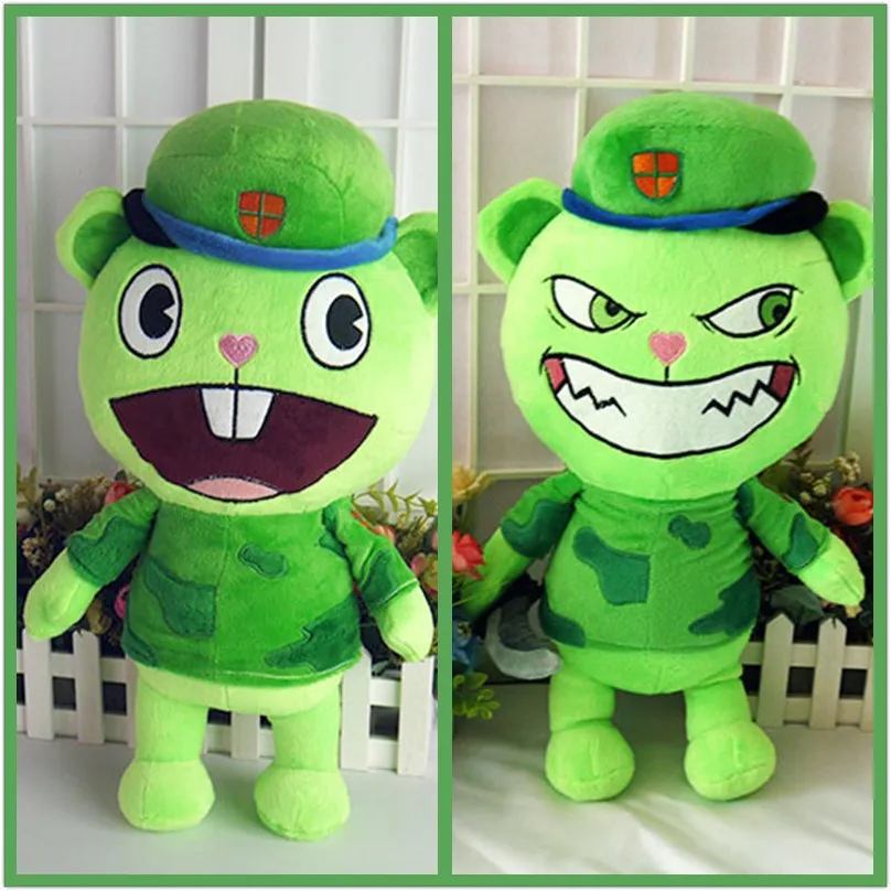 

Anime THF Happy Tree Friends Plush Dolls Soldier Fliqpy 40cm Toys