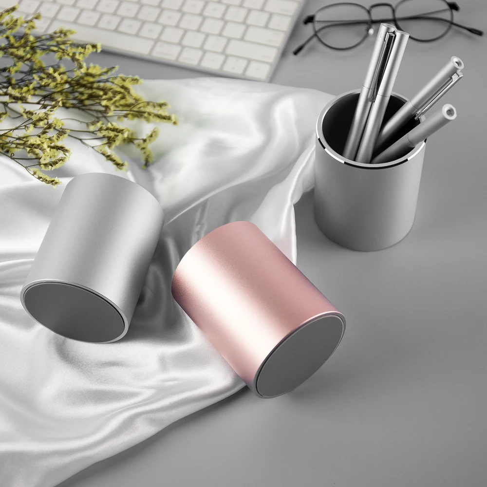 Metal Pencil and Pen Holder Vaydeer Round Aluminum Desktop Organizer and Cup Storage Box