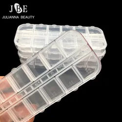 10 Box 12 Grids Acrylic Clear Empty Storage Box/Case/Container Nail Art Accessory For Rhinestones Jewelry Beads Decorations Tool