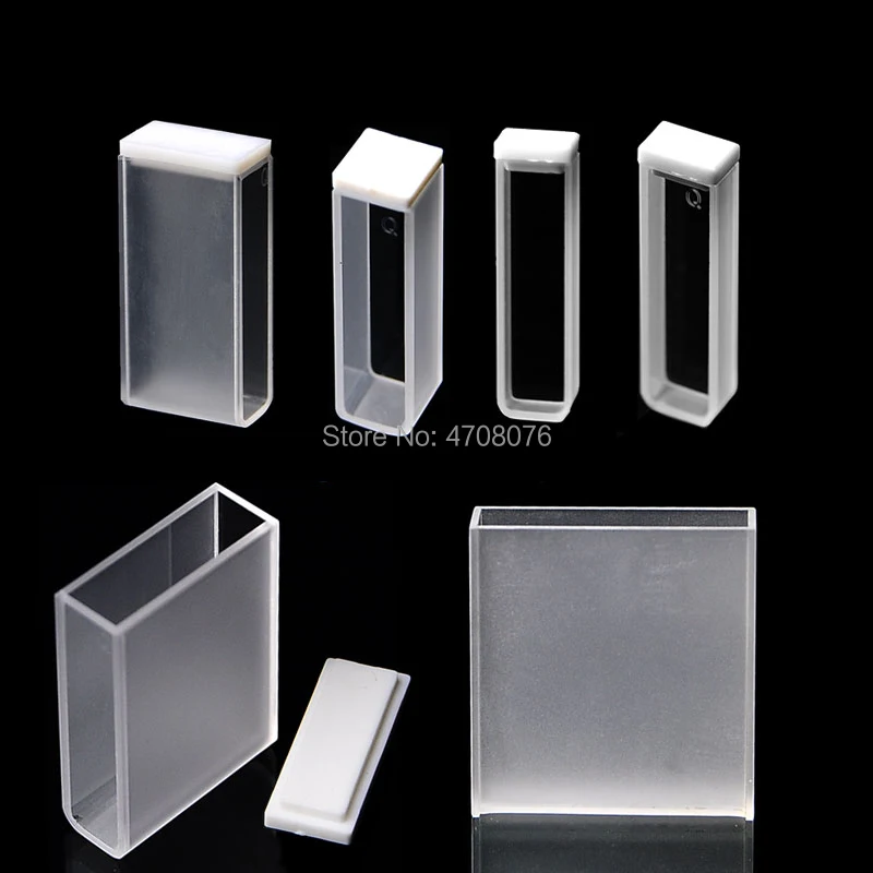 10mm glue 2pcs/box Capped Quartz Glass Cuvette Cell for chemical spectrum Silica cuvette with cover Spectral analysis instrument