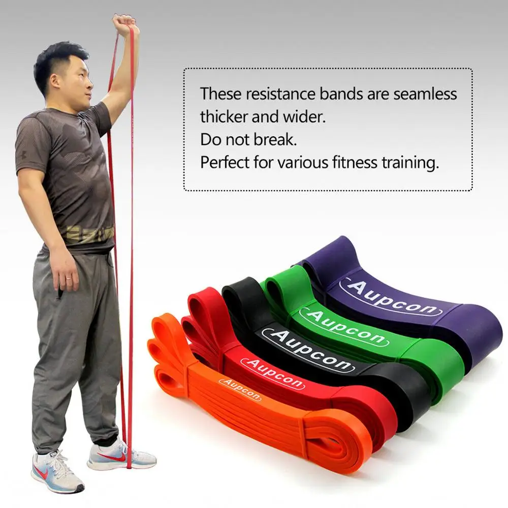 Natural Latex Resistance Bands Gym Exercise Elastic Bands Power Lifting Pull Up Strengthen Muscle Fitness Equipment 5 Levels