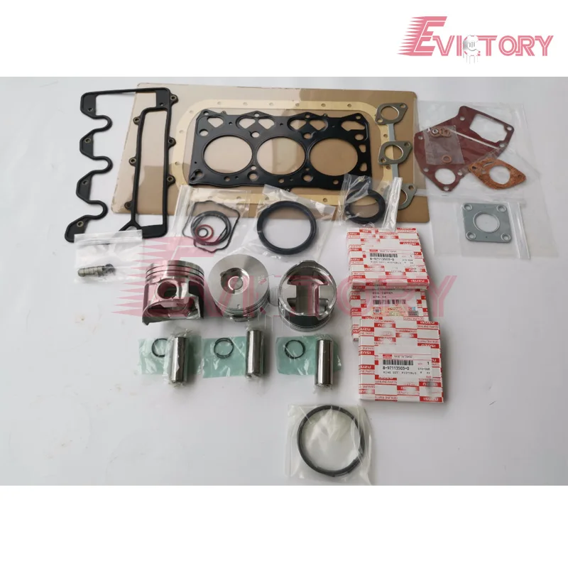 For Hiatch ZAXIS35U excavator 3LD2 piston +piston ring set +cylinder liner+bearing+3LD1 gasket kit