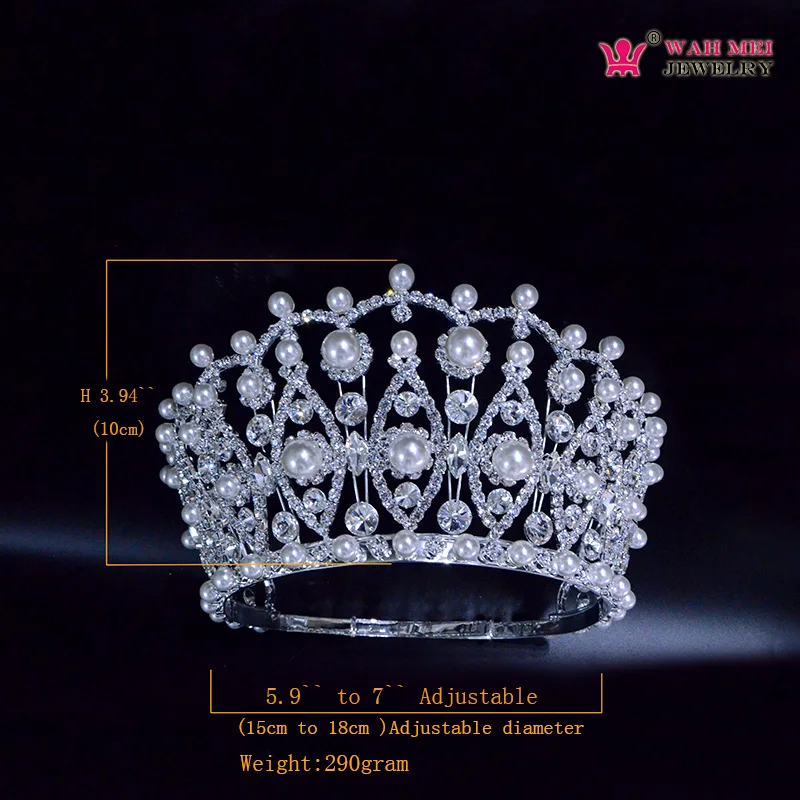 Imagem -02 - Pérola Pageant Crown High Grade Tiara Australian Crystal Hand Made Acessórios Hairwear Ajustável Mo264 Ajustável