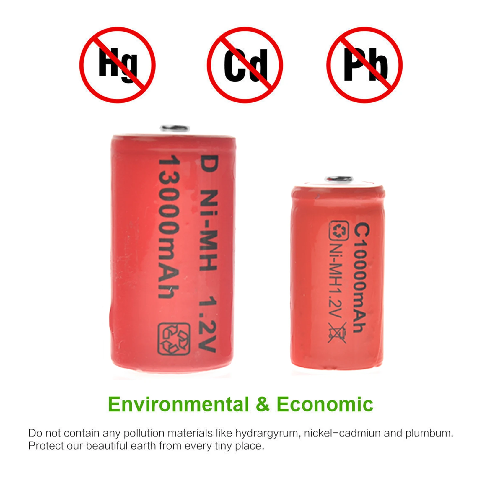 4/8/12pcs C size 10000 mAh + 4/8/12pcs Dsize 13000 mAh  Rechargeable Batteries 1.2v NI-MH Size NI-MH  C/D size rechargeable