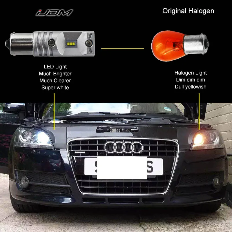 IJDM 6000K beyaz Canbus hiçbir hata Volkswagen LED 1156 Volkswagen Volkswagen MK6 için LED ampul gündüz farları 12V