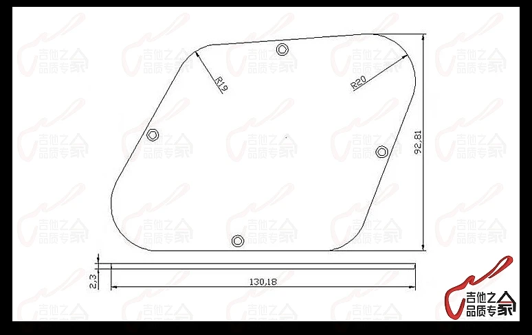 1 Pieces Guitar Control Cavity Back Cover Plastic Plate For Lp Style Electric Guitar ( 0549# ) MADE IN KOREA