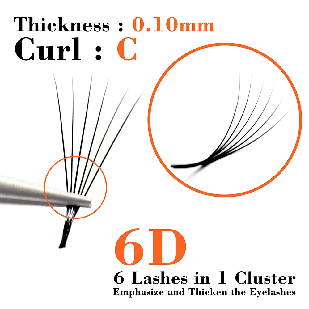 Navina Professional 6D Individual Faux Mink Eyelashes Extension Natural Long Grafting False Cluster Eyelash Makeup 3D Cilia Lash