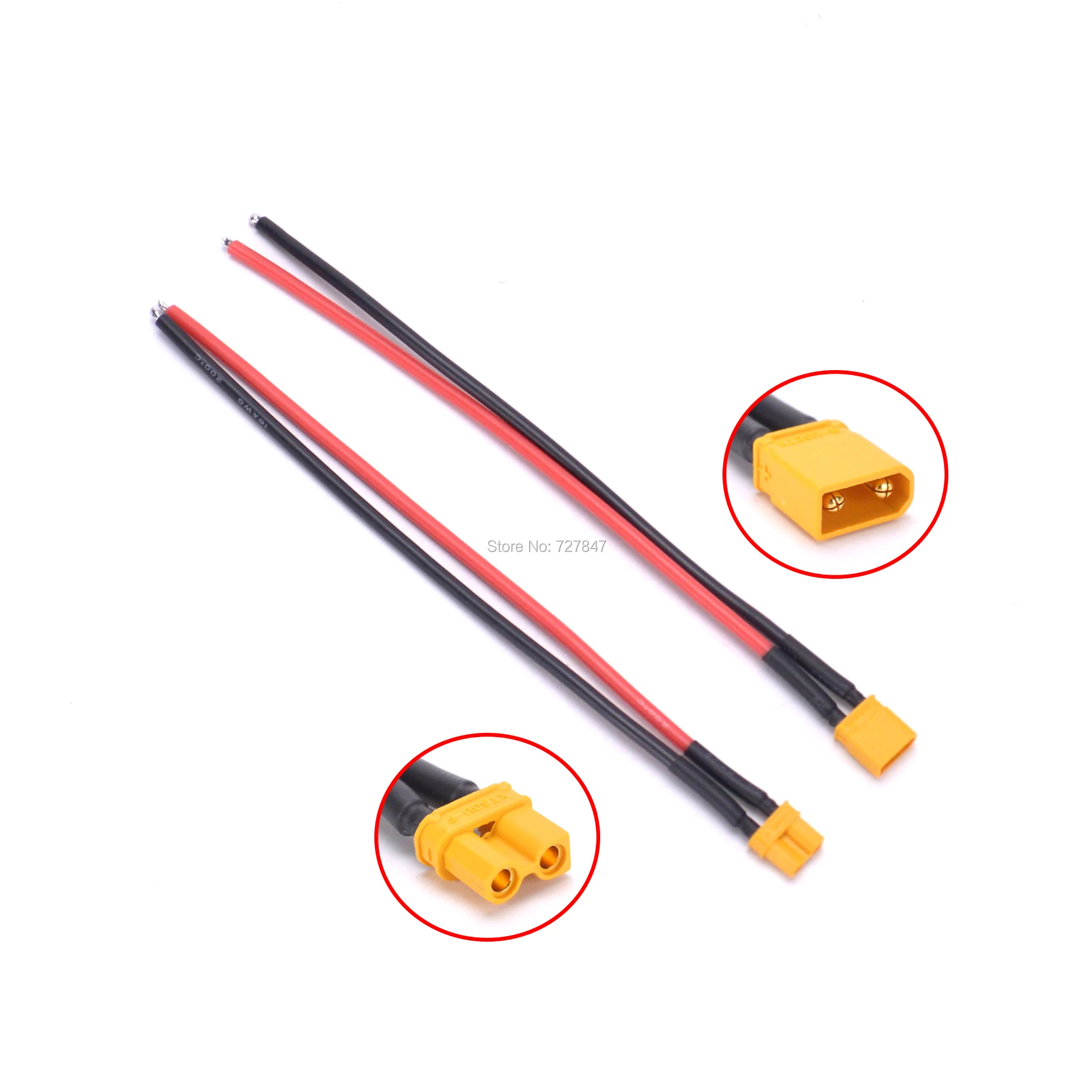 Amass XT30 XT30U Male / Female Connector With 16AWG Silicone Wire 10CM 100mm Battery Charging Cable for Quadcopter RC Drone FPV