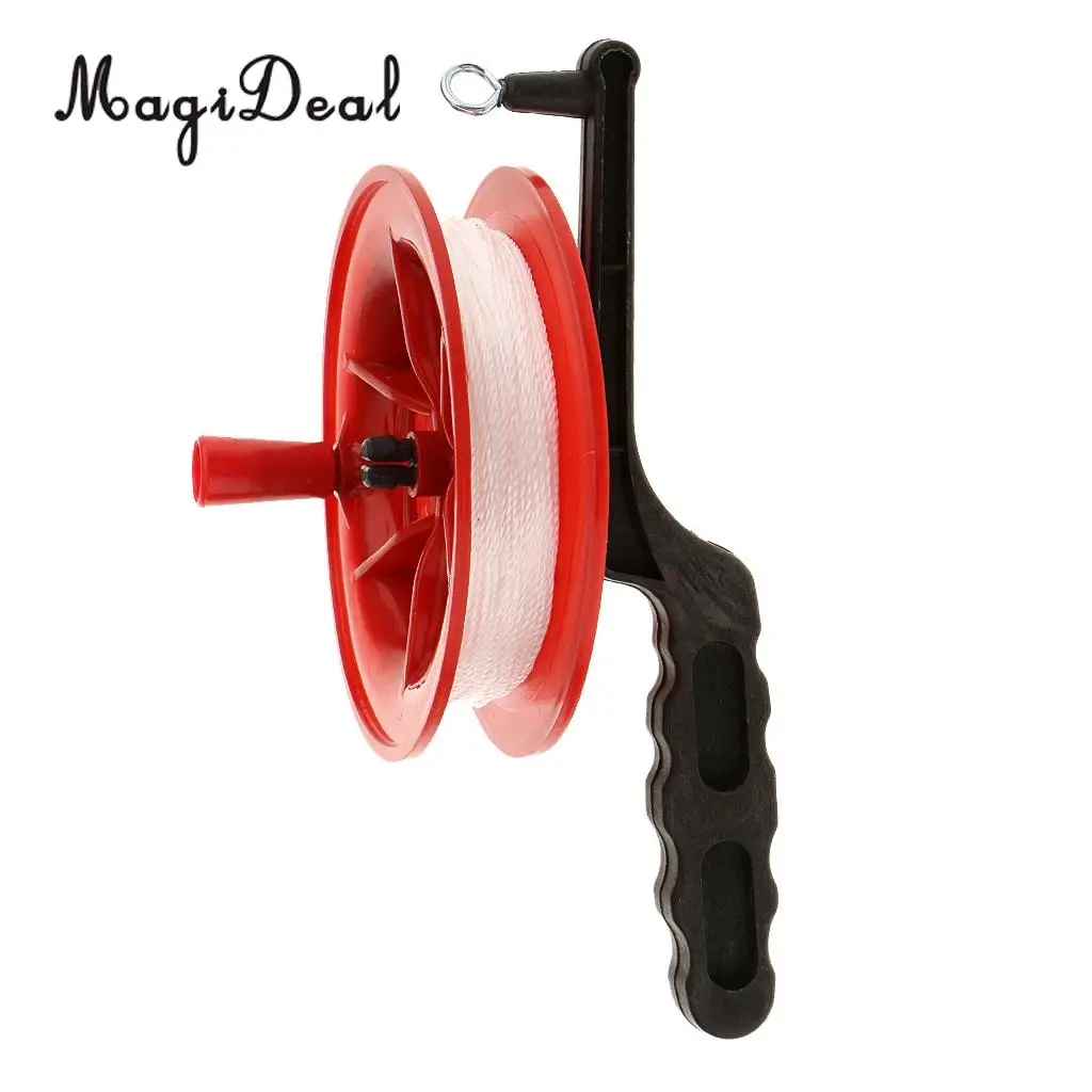 High Quality Outdoor Play Red Fire Kite Grip Reel Winder Wheel Handle Tool W/ Twisted String for Children Kids Adult