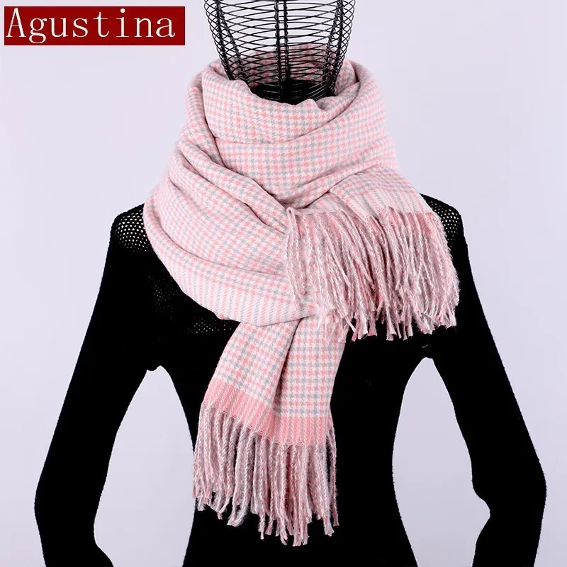 winter cashmere scarf Lattice tassel women wool shawl hijab luxury for ladies long scarves thick oversize pashmina sjaal echarpe